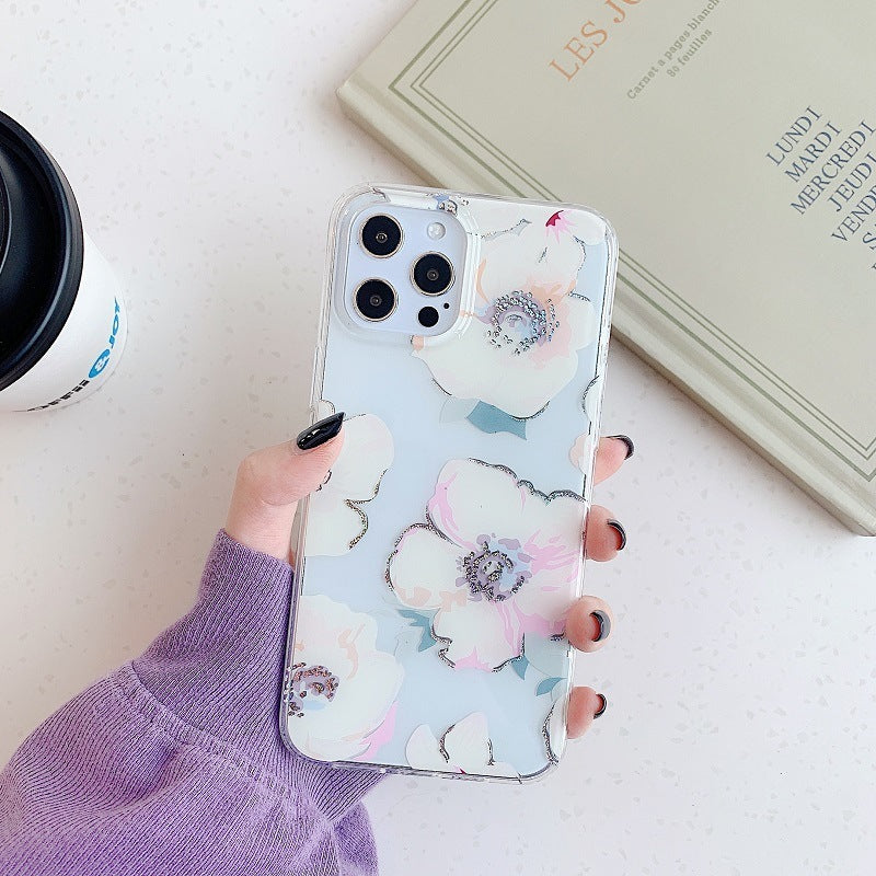 Laser Butterfly Floral Soft Cover for iPhone 11/12, XS, XR, 7/8 Plus