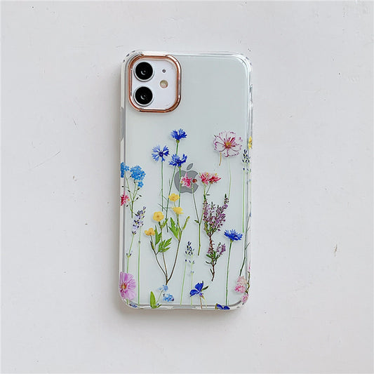 Floral Transparent Protective Cover Phone Case