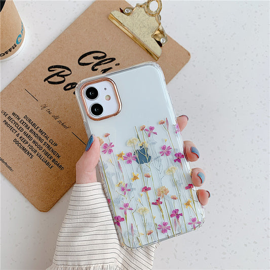 Floral Transparent Protective Cover Phone Case