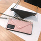 Suitable For Huawei P30P40MATE30 Mobile Phone Shell Lambskin Card Crossbody Shoulder Strap Protective Cover Bracket