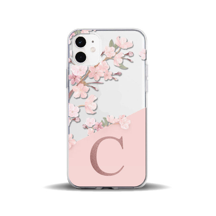 Apple-Compatible iPhone 11/12 Pro Peach Blossom Letter Case.