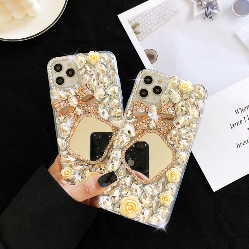 Phone Case Rhinestone Mirror Diamond Bow Flower