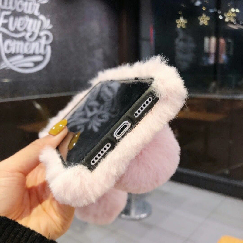 Plush Rabbit Ears Warm Phone Case