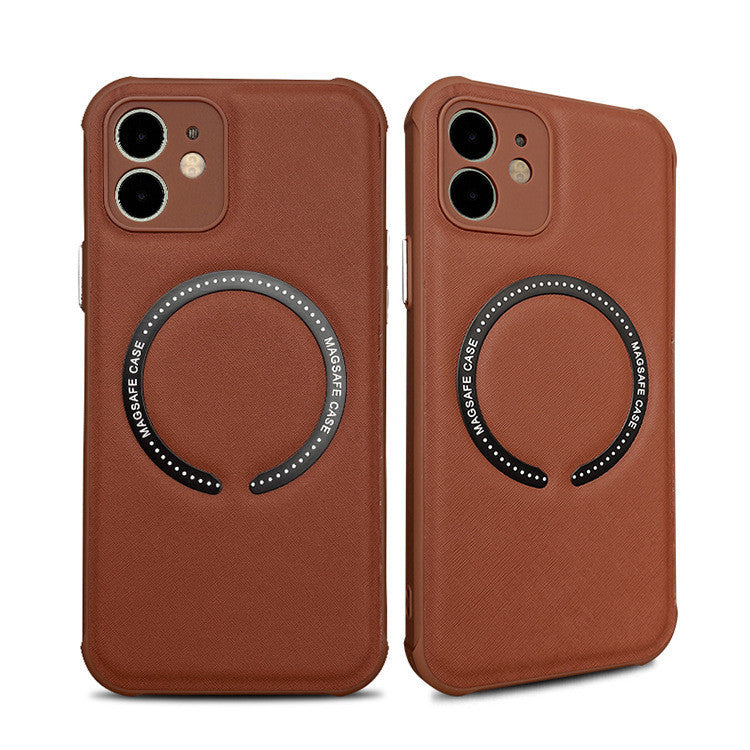 Leather Phone Case Iphone14 Mag Safe Magnetic Cross