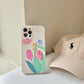 Embroidered Tulip Phone Case Floral Cover