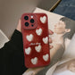 Retro Love Mobile Phone Case Wine Red XR Soft Cover