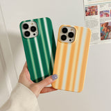 Striped Mobile Phone Case Hard Cover Half Package Couple Style