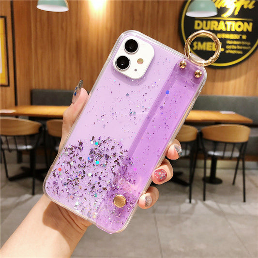 Mobile Phone Case Protective Cover Transparent Glitter Epoxy Gold Foil