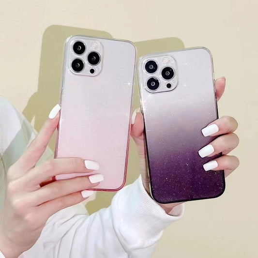 Gradient Glitter Transparent Glass Protective Cover