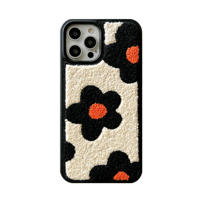 Plush Flowers Are Suitable For Ladies Autumn And Winter Mobile Phone Cases